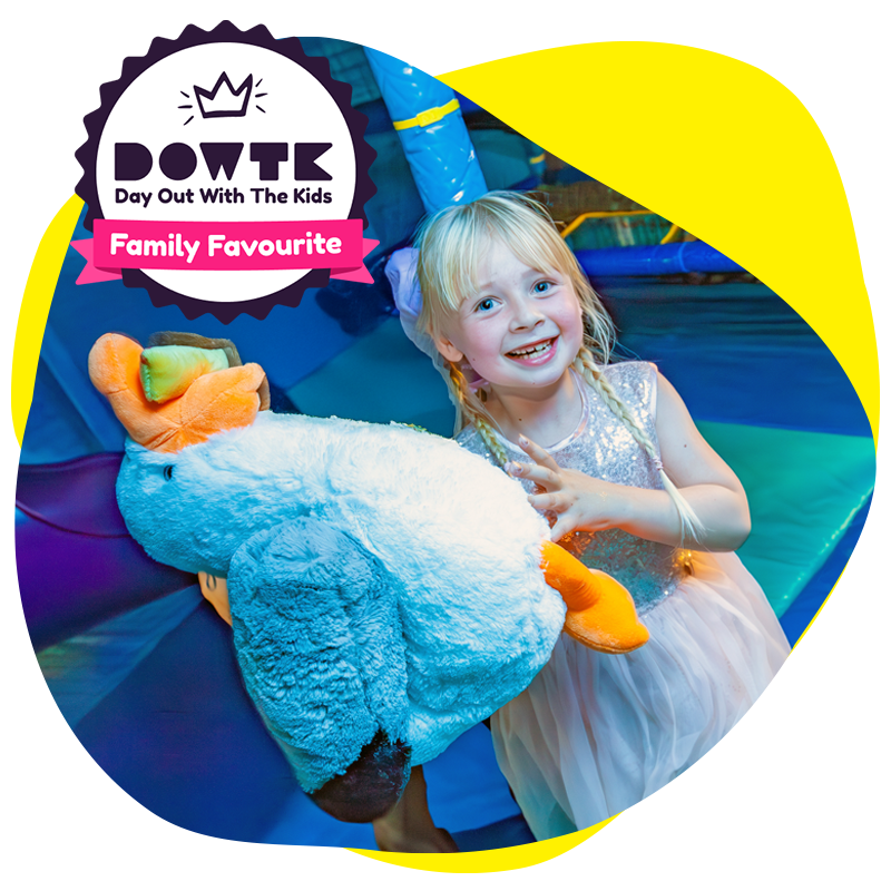 An image of a girl and a days out with the kids family favourite badge