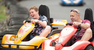 Dad And Son On Go Carts(1)